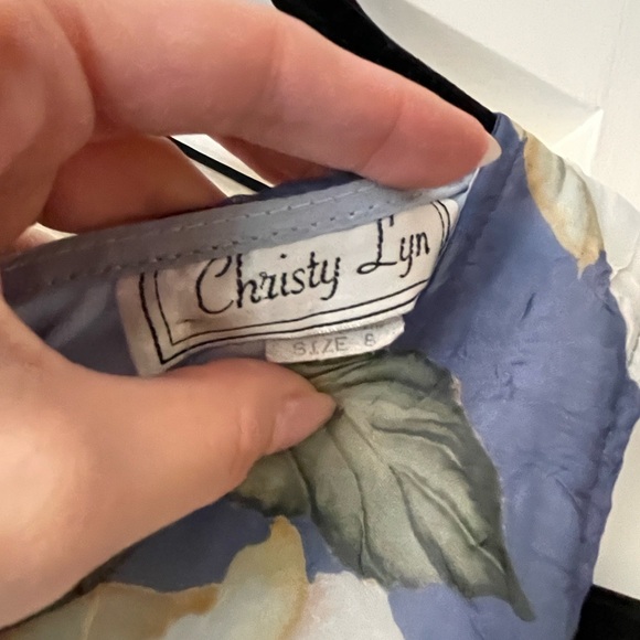 Vintage Blue Floral Maxi Dress (Size 8) - Picture 4 of 6